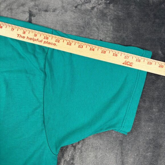 Vintage Gopher Sport‎ Polo Shirt XL USA Made Cat Floral Graphic Teal 90s - Picture 9 of 11
